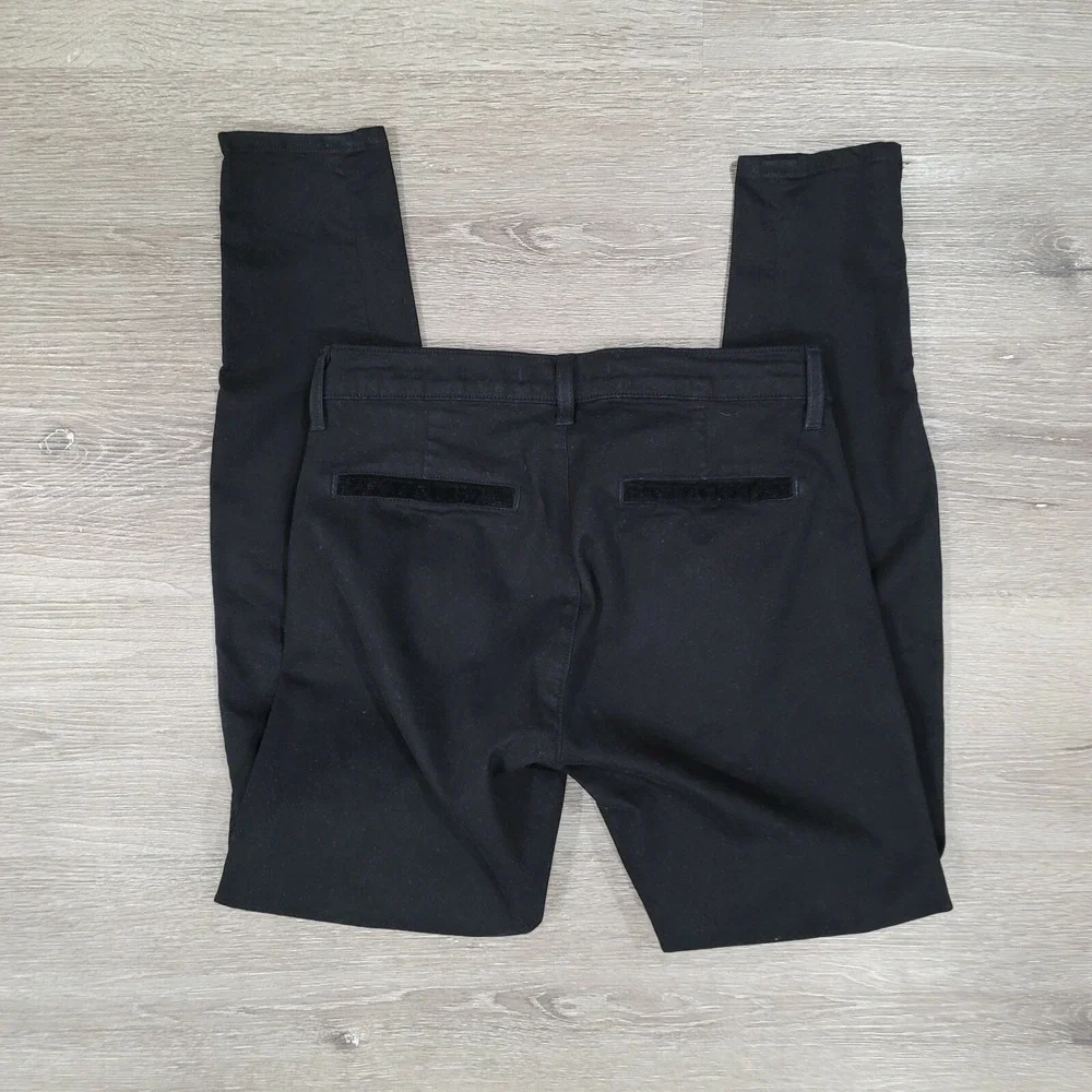 J Brand 27 Black Denim Jodhpur Skinny Jeans Ankle Zip Knee Patch‎ Equestrian
